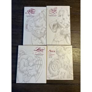 4 Longaburger Pottery Cookie Molds Angel Series Molds 1993-1996